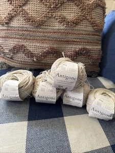 Antigone Linen Knitting Yarn Spun Italy France 5 Skeins Ecume 560134 - Picture 1 of 7