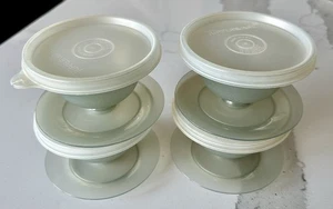 Juego de 4 tazas de postre vintage Tupperware pudín parfait gelatina con tapas 754-25 - Imagen 1 de 7