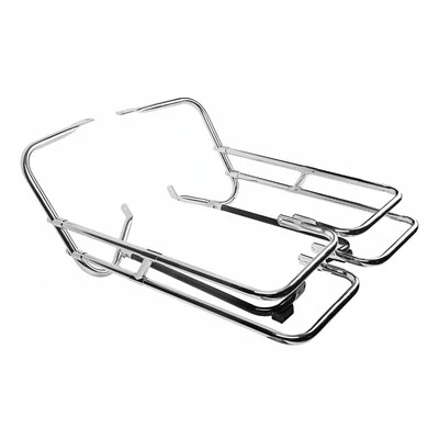 Kit de protección de alforja cromada de doble riel apto para modelos Harley Touring Road King Foto 1 de 4