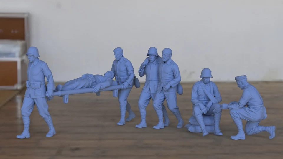 Peddinghaus 3D-Druck 1/72 72F440 field medic and wounded - Bild 1 von 1