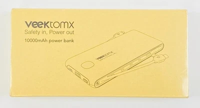 Banco de Alimentación Veektomx VT105 10000mAh Blanco Pantalla LED Tipo C Micro USB iPhone Foto 1 de 4
