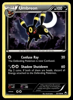 Umbreon (61) 61/108 Dark Explorers Uncommon English Pokemon Card - Image 1 of 2