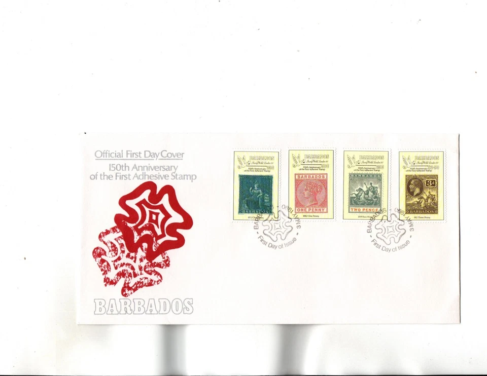 Barbados FDC Sc#777 to 780 Stamp on Stamp - Image 1 of 1
