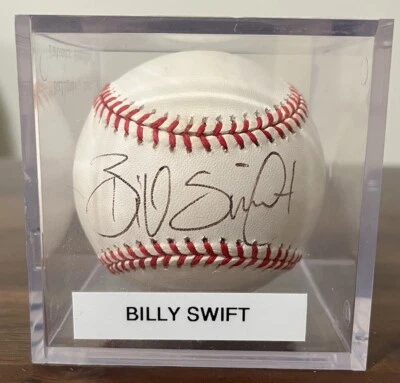 Béisbol autografiado firmado por Billy Swift con exhibición Foto 1 de 3