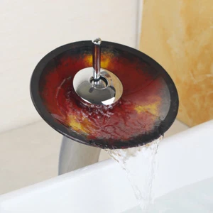 Grifo mezclador grifo cromado 1 palanca fregadero lavabo de vidrio en cascada baño - Imagen 1 de 8