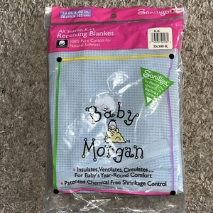 NEW Baby Morgan Pastel Blue Receiving Blanket 100% Cotton Waffle 30 x 40 USA $ - Picture 1 of 7