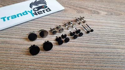 1 Paar Ohrstecker rund Ohr Piercing Edelstahl silber schwarz fake Plugs 3/5/6/10 - Bild 1 von 4