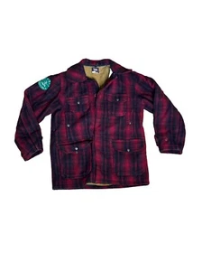 Chaqueta de lana a cuadros de caza Woolrich Mackinaw vintage años 50 roja negra a cuadros talla 40 - Imagen 1 de 13