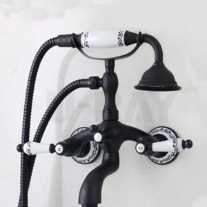 Bathtub Mixer Tap Antique Brass Hand Shower Tub Deck Mount Bathroom  Faucet ORB - Picture 1 of 3