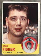 1963 Topps Jack Fisher Baseball Card #474 Giants Pitcher Low Grade
