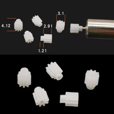 9 Tooth Module 0.3 Plastic Pinion Gear for 1mm Shaft Motor Toy RC Car Model DIY - Image 1 of 4