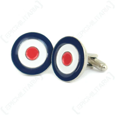 WW2 Stile ROUNDEL BRITANNICO Gemelli Royal Air Force RAF Smalto gemelli - NUOVA - Immagine 1 di 3