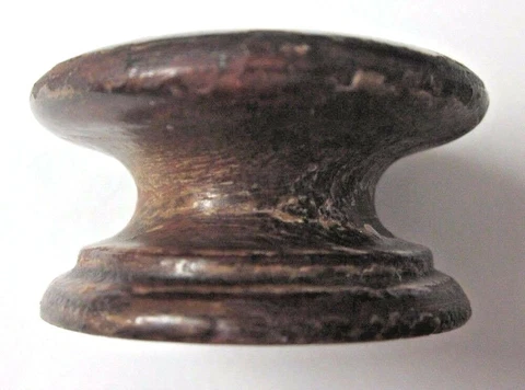 Salvage Dark Brown Wood Pull Knob Dresser Armoire Cabinet Door Drawer 1 Antique Cover