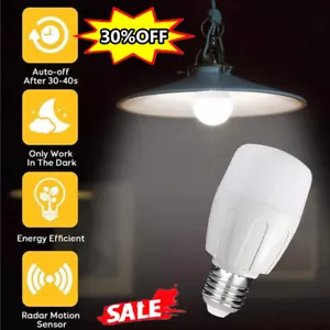 E27 Sound Radar Motion Light Sensor LED Night 5W 9W White Lights Bulb USN - Picture 1 of 19