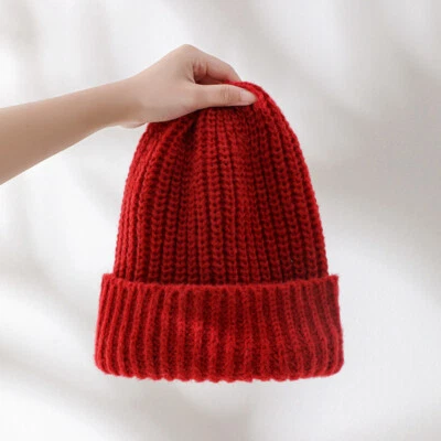 Unisex Beanies Stacking Knitted Bonnet Caps Hip Hop Caps Hat Solid Color - Image 1 of 4