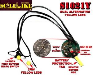 SCALELIKE S1021Y DUAL BRIGHT YELLOW STROBE LIGHTS PROUDLY BUILT IN AMERICA NIB - Bild 1 von 1