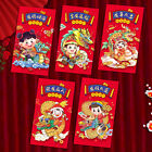 5Pcs 2024 Chinese Dragon Year Red Envelope Childrens Gift Lucky Red Packets