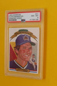 1983 DONRUSS DIAMOND KINGS FLOYD BANNISTER #21 PSA 8 - Picture 1 of 2