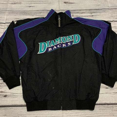 Youth Majestic MLB Authentic Collection Arizona Diamondbacks Jacket Size L Vtg Cover