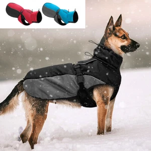 Waterproof Large Dog Coat Winter Pet Clothes Jacket Vest Reflective Windproof XL - Picture 1 of 23