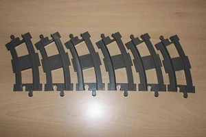 Lego Duplo Train Set 2735 - 6x Rieles Curvos Color Gris Oscuro (antiguo) - Imagen 1 de 3