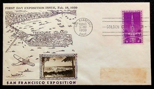 FDC #852-1L, 2/18/1939, SAN FRANCISCO, CROSB CACHET - Picture 1 of 2