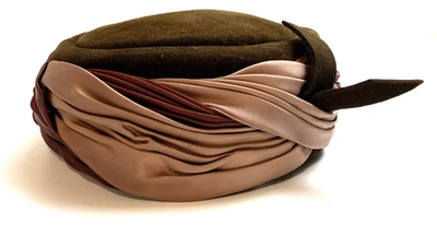 Vtg Herbert Bernard Brown & Burgundy Hat Size 22.5 N.Y. Original Made In Italy - Image 1 of 4