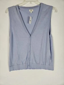 NWT! J.Crew  Button-Front Lilac Sweater-Vest Women's Size XL Soft Cotton  - Picture 1 of 7