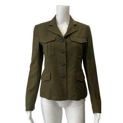 Chaqueta ajustada de lana militar verde oliva rag & bone cuello marshall talla 0 Foto 1 de 4