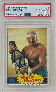 Tarjeta de lucha libre profesional firmada por Hulk Hogan 1985 Topps novato WWF #1 PSA GEMA 10 AUTO - Imagen 1 de 2