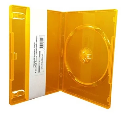 CheckOutStore (25) Premium Standard Single 1-Disc DVD 25 Units Clear Orange - Image 1 of 3