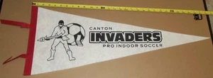 1980's AISA Canton Invaders Pro Indoor Soccer Defunct Team Logo Souvenir Pennant - Picture 1 of 3
