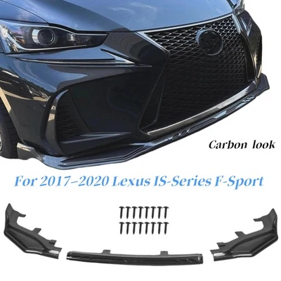 Divisor de lábio frontal estilo fibra de carbono para 2017-20 Lexus IS300 IS-Series F-Sport - Imagem 1 de 4