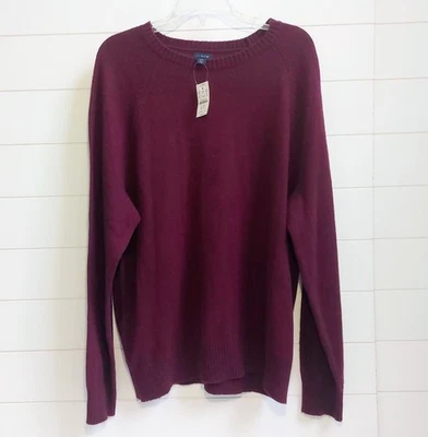 J Crew Supersoft Lambswool Blend Sweater Men's XXL Cabernet Crew Neck  AA027 NEW - Image 1 of 4