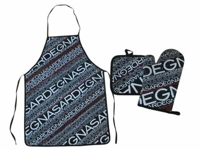 SET CUCINA 3 PEZZI GUANTO DA FORNO + PRESINA + GREMBIULE Scri Sardegna Barbecue  - Immagine 1 di 3