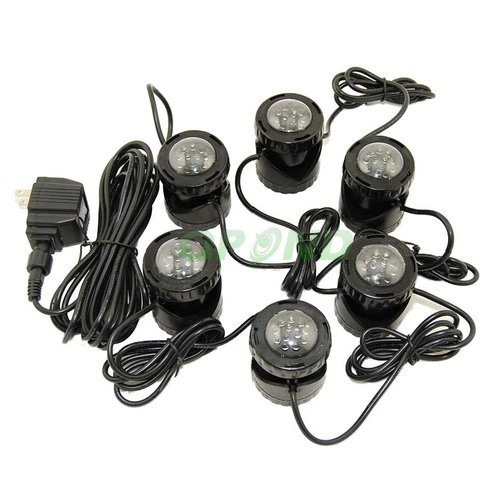 JUEGO DE 6 LUCES LED SUMERGIBLES PARA ESTANQUE FUENTE SUBMARINA PECES ESTANQUE AGUA JARDÍN Foto 1 de 1