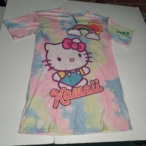 Shein hello Kitty multi color tye dye short sleeve sleepwear shirt 11-12 years - Picture 1 of 8