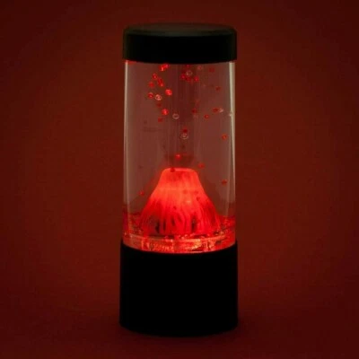 Red Lava Erupting Mini Volcano LED Lamp Mood Night Light Novelty Desktop Light - Image 1 of 3