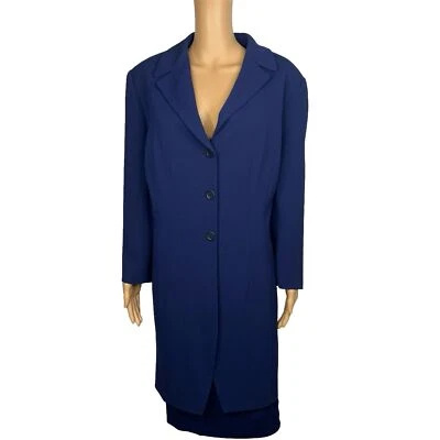 Traje Falda Media Forrada Triacetato Poliéster Azul 2 Piezas Garfield & Marks Talla 16 Foto 1 de 4