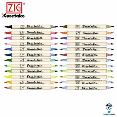 Zig Kuretake Memory System Brushable | Arts Craft Felt-Tip Pen | 2 Toned - Image 1 of 4
