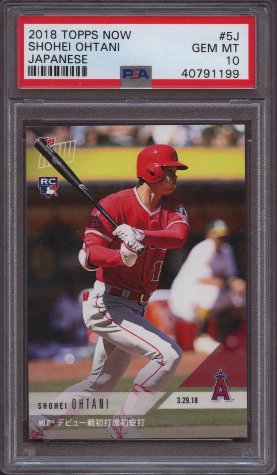 2018 Topps Now 5J Shohei Ohtani japonés PSA 10 gemas como nuevo radiocontrol Foto 1 de 1