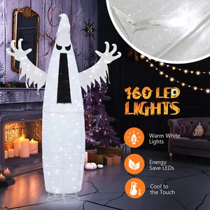 6FT Halloween Collapsible Ghost Decoration with 160 LED for Outdoor Yard Holiday - Picture 1 of 8