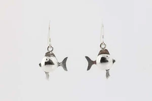 Carl Ove Frydonsberg 925 Silver Fish Dangle Earrings (3.26g.) - Picture 1 of 4