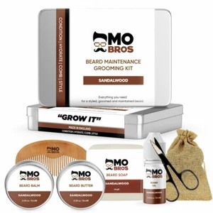 Beard Grooming Gift Kit | Beard Oil, Balm, Wax, Soap, Scissors, Comb - Picture 1 of 14