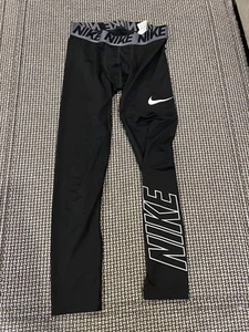 Boys Nike Pro spandex Compression Tights Black Large - Picture 1 of 1
