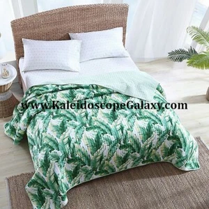 Tropical Palm Trees Leaves FULL/QUEEN QUILT TOMMY BAHAMA No Shams - Picture 1 of 7