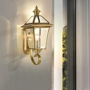 Glass Wall Lamp Garden Brass Wall Light Outdoor Modern Wall Sconce Home Lighting - Picture 1 of 12