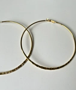 Hoops Earrings 8cm XL Oversize Gold Plated Stainless Steel New Gift - Picture 1 of 4