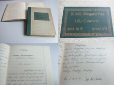 Malerin Lily HERRMANN-CONRADY: 2 Handschriften Aufsätze 2. BS LEIPZIG 1913-1916