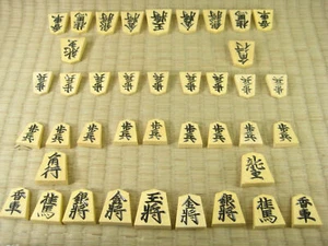 Vintage Japanese Shogi Koma Plastic Pieces W/ Original Box - Picture 1 of 9